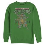 Nickelodeon Men's Teenage Mutant Ninja Turtles Group Elite Pullover Crew Fleece, Kelly Green, Large, Kelly Green, Large