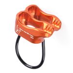 TRIWONDER ATC Belay Device V-grooved Micro Rescue Guide Belay Device Rock Climbing Rappelling (Orange)