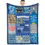 Xinvery 13 Year Old Boy Birthday Gift Blanket,13th Birthday Gifts for Boys Happy Birthday Blanket 13th Birthday Decorations for Teen Boy Throw Blankets 50"X60"