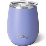 Swig Life 14oz Insulated Wine Tumbler with Lid | 40+ Pattern Options | Dishwasher Safe, Holds 2 Glasses, Stainless Steel Outdoor Wine Glass (Hydrangea)