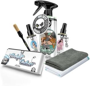 Nuke Guys Kit de nettoyage intérieur de voiture - Nettoyant intérieur + nettoyant pour vitres + 1 chiffon de fenêtre + parfum de voiture + lingettes mates pour tableau de bord + pinceau de détail +