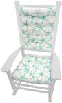 Sea Shore Starfish Aqua Porch Rocker Cushions - Size X-Large - Indoor-Outdoor: Fade Resistant & Weatherproof - Latex Foam Filled Rocking Chair Seat Cushion & Backrest Pad Set (Teal-XL)