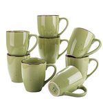 vancasso Navia Green Tea Coffee Mug Set of 8, Stoneware Extra Large Coffee Tea Hot Cocoa Coffee Cup Mugs, Modern Ceramic Drinking Cups,350ml/12.3 oz