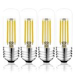 NOVELUX T10 Led Bulb 3000K 3.2 inches, e26 Led Bulb 60 watt Equivalent Dimmable, T30 Tubular Light Bulb, Edison Bulbs 6W e26 Medium Base Lightbulb UL Listed, Pack of 4