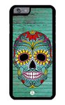 iZERCASE Rubber Case, Sugar Skull on Turquoise Wood Pattern, Fits iPhone 6, iPhone 6S TMobile, Verizon, AT&T, Sprint & International