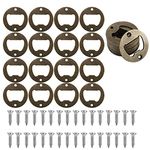 Bottle Opener Wall Mounted,100 Pack Stainless Steel and Iron Round Inset Bottle Opener Inset Kit Hardware Parts DIY kit with Screws