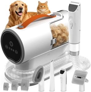 AiRiOBO Dog Grooming Vacuum Kit, 12000Pa Strong Suction Pet Hair Vacuum for Shedding, Low Noise 50dB, 2L Large Capacity Dust Cup, Quiet Grooming Kit for Dogs & Cats, PG100
