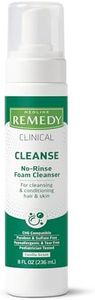 Medline Remedy Clinical No-Rinse Foam Cleanser, Vanilla Scent (8 fl oz), No Rinse Shampoo and Body Cleanser for Sensitive Skin, Hydrating, Paraben and Sulfate Free, For Face, Body, and Hair, All Ages