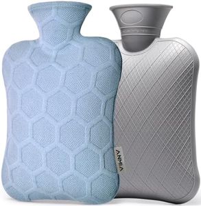 ANMIA Hot Water Bottle with Cover, Hot Water Bottle Bag for Hot and Cold Compress, Menstrual Cramps, 1.8L Rubber Hot Water Bottle (Light Green2)