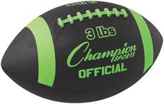 Champion Sports Official Size 3lb Weighted Training Football, Green/Black