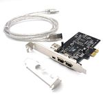 Padarsey PCIe 3 Ports 1394A Firewire Expansion Card, PCI Express (1X) to External IEEE 1394 Adapter Controller (2 x 6 Pin + 1 x 4 Pin) with Low Profile Bracket for Desktop PC and DV Connection