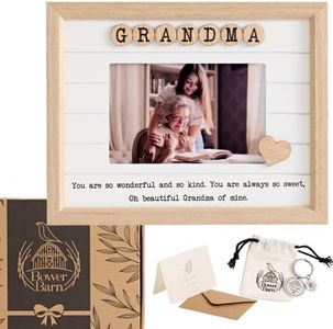 Bower Barn Grandma Picture Frame 6x4 Birthday Gifts for Grandma from GrandDaughter or Grandson, Grandma Gifts, Lovely Presents for Grandmother, This Photo frame and Keychain Set is a Great Gift