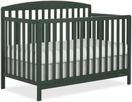 Dream On Me JPMA & Greenguard Gold Certified Odelle 5 in 1 Convertible Crib in Forest Green, Built of Sustainable Pinewood, 3 Mattress Height Settings, Non-Toxic Water-Based Paint Finish