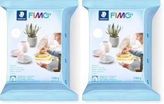STAEDTLER 8101-0 FIMO Air Basic - Air-Drying Modelling Clay, 1 kg - White (Pack of 2)
