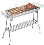 BBQ Grill, Stainless Steel Barbecue Grill with Stand, Foldable and Portable Outdoor Charcoal Barbecue Grill Suitable for Outdoor Camping,Travel, Park,Beach Outdoor Barbecue Party