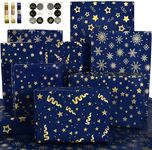 Wrapping Paper with Navy Blue and G