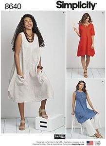 Simplicity 8640 Woman Dress and Tunic Sewing Pattern Size 20W-28W