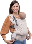 Boba X Baby Carrier - Newborn to Toddler Adjustable, 2-in-1 Convertible Front and Backpack Carrier 7 to 45 lbs, Ergonomic Baby Carrier with Crossable Straps (Ecru Hemisphere)