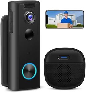 KAMEP Wireless Video Doorbell Camera with Chime,Battery Powered WiFi Smart Door Bell Camera Voice Changer, PIR Motion Detection, Night Vision, SD Card &Cloud Storage, Works with Alexa,Google Home