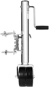 1500 lbs Trailer Jack with Dual Wheel, Heavy Duty Swivel Boat Trailer Jack, 13" Lift, Bolt-on Trailer Tongue Jack for RV Boat