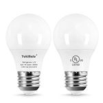 YukiHalu, A15 Appliance Light Bulb, 60W Equivalent for Range Hood/Refrigerator Light Bulb/Ceiling Fan Light, 600 Lumens 7W 120V 3000K Warm White E26 Base, Waterproof, Not Dimmable, 2-Pack