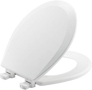 BEMIS 500EC 390 Toilet Seat with Easy Clean & Change Hinges, 1 Pack Round, Cotton White