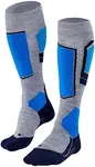 FALKE Men's SK4 Knee High Ski Socks, Light Grey, 9-10