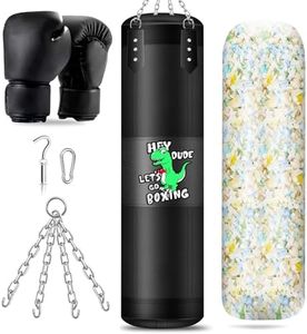 Kids Punching Bag Set, 2.75ft Filled Heavy Bag Kickboxing Bag with 2KG Sponge & 6oz Gloves, Hanging Boxing Bag for Kids Youth Boxing, MMA, Muay Thai, Karate, Martial Art, Home Gym Training