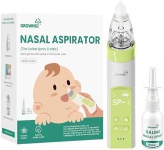 GROWNSY 2-in-1 Nasal Aspirator with Saline Spray, Electric Nose Sucker