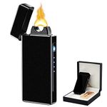 COMANYI Electric Lighter Rechargeable USB Torch Lighter Plasma Big Flame Arc Lighter Windproof Cool High Power Candle Lighter with Gift Box for Holiday, Birthday, Gift for Men and Women (Matte Black)