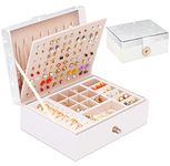 QBestry Jewelry Box for Earrings for Girls Jewelry Organizer Box Earring Holder Organizer for Girls Earring Box Teen Jewelry Box Stud Earring Organizer for Girls Earring Jewelry Box for Women Bling