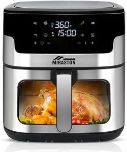 MIRASTON 8.5QT Air Fryer, Family Size Digital Air Fryers, Nonstick Square Basket, Smart Touchscreen with 8-Preset, Air Frying, Reheat Leftovers, Party Food, Fast Cooking, Dishwasher-Safe, for Kitchen