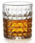 SYANKA Italian Premium Crystal Cut Whiskey Glasses Set of 6, 310ml, Transparent, Drinking Whisky Glass