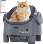 Beokeo Open-Top Self-Cleaning Cat Litter Box, Automatic Cat Litter Box with APP Control, Odor-Free Waste Disposal Includes Trash Bags