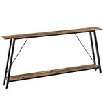 YATINEY 71" Console Table, Extra Long Entryway Table, Narrow Sofa Tables Behind Couch, Industrial Skinny Hallway Table for Entryway, Display Table, Rustic Brown and Black CT18BR