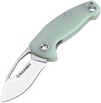 HARNDS Seal Outdoor Knife Folding Knife with Off-8 Steel Blade Pocket Knife with G10 Handle Pocket Clip (Transparent Cyan)