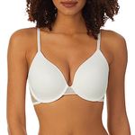 DKNY Women's Monogram Mesh Full Coverage Bra, White, 36D