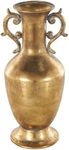 Deco 79 Metal Weathered Vintage Amphora Vase with Scroll Handles, 6" x 6" x 14", Gold