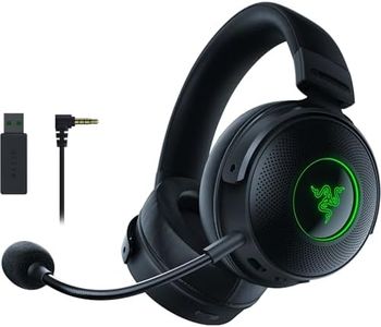 Razer Kraken V3 Pro - Auriculares Gaming Inalámbricos con Tecnología Háptica (HyperSpeed Inalámbricos, Diafragma Titanio 50 mm, Audio Espacial THX, Razer Chroma RGB, Micrófono Retráctil) Negro