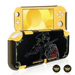 DLseego Hard Protective Case Suitable for Switch Lite, Durable Anti-Slip Shockproof Newest Pattern Sketch of Knight with Sword and Joycon Controllers Cover with 2PS Thumb Grips Caps for Fly Medal