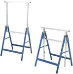 DWVO Workhorse 2 Pack Folding Saw Horse with 2x4 Brackets, 6 Speed Adjustable Legs, Heavy Duty Saw Horses for Woodworking, Contractors, Carpenters