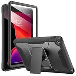 Soke Case for iPad 9th/8th/7th Generation 10.2 Inch (2021/2020/2019 Release), with Built-in Screen Protector and Kickstand, Rugged Full Body Protective Cover for Apple iPad 10.2 - Black