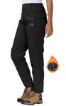 YSENTO Womens Waterproof Walking Fleece Lined Trousers Winter Thermal Softshell Ski Hiking Outdoor Trousers(Black,M)