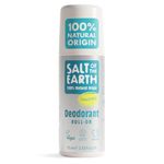 Salt of the Earth - Natural Deodorant Roll On - Unscented - 100% Natural Origin Ingredients - Vegan - Suitable for Men, Women & Kids - 75ml