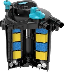 AllPondSolutions Pressurised Koi Pond Filter with UV Steriliser – For Outdoor Ponds Up to 5000L