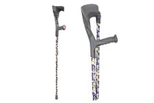 Pepe - Folding Crutches for Adults (x1 Unit, Open Cuff), Foldable Crutches for Women, Fold Up Coloured Crutches, Single Foldable Crutch for Men, Folding Crutch Aluminium, Walking Crutch