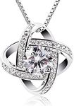 B.Catcher Women Necklaces Sterling Silver Cubic Zirconia Pendant Gemini Necklace