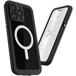 Ghostek NAUTICAL slim iPhone 14 Pro Max Case Heavy Duty Protective Waterproof Cover with Built-In Screen Protector and MagSafe Magnetic Compatible Designed for 2022 Apple iPhone14ProMax (6.7") (Black)