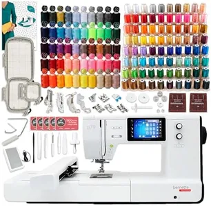 Bernette B79 Combo Sewing & Embroidery Machine Deluxe 130 Thread Spools with Premium Accessory & Designs Package