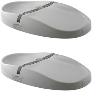Bumbo 2 Pack Baby Changing Pads for Dresser or Table Top, Portable & Wipeable Non Slip Soft Contoured Diaper Change Station with Harness, Cool Grey